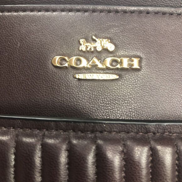 Coach Grace Brown Satchel Crossbody Strap Vertical Quilted Design Handbag 22728 - Picture 7 of 16